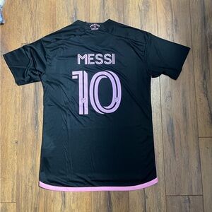 Adidas Black Tee with Pink Accents - Messi 10